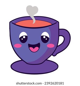 coffee cup kawaii funny illustration