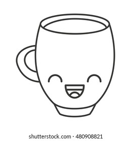 coffee cup kawaii style vector illustration design