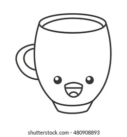 coffee cup kawaii style vector illustration design