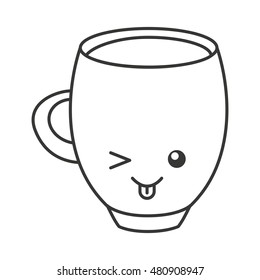 coffee cup kawaii style vector illustration design