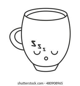 coffee cup kawaii style vector illustration design