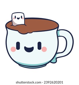 coffee cup kawaii and sugar illustration