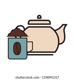 Coffee cup and kettle