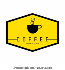 Coffee cup label , Coffee cafe logo vector icon design