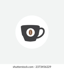Coffee cup label concept for cafe logo