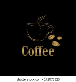 coffee cup label concept menu. Vector