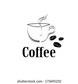 coffee cup label concept menu. Vector