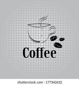 coffee cup label concept menu. Vector