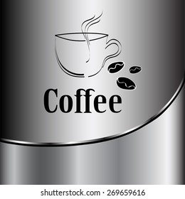 coffee cup label concept menu. Vector coffee background
