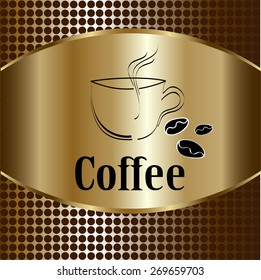coffee cup label concept menu. Vector coffee background