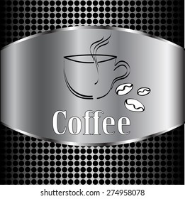 coffee cup label concept menu. Vector coffee background