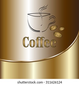 coffee cup label concept menu. Vector coffee background