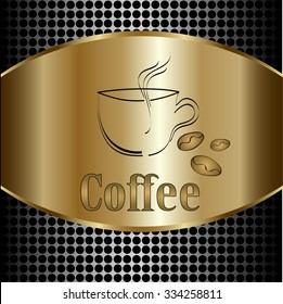 coffee cup label concept menu. Vector coffee background