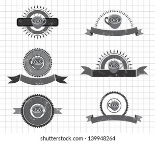 coffee cup label grey