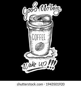 coffee cup with label or sticker