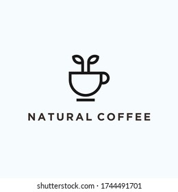 logotipo de café natural. icono de café