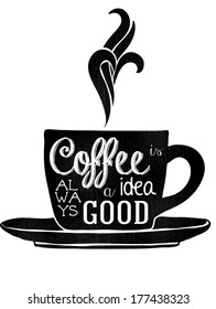 Coffee cup lettering 