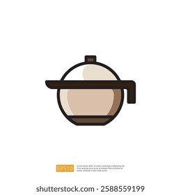 Coffee Cup with Lid Icon Illustration for Cozy Beverage Experience and Contemporary Kitchen Design of Modern Caf?s and Restaurants in Minimalist Style