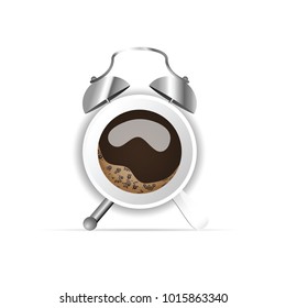 coffee cup like clock illustration on white