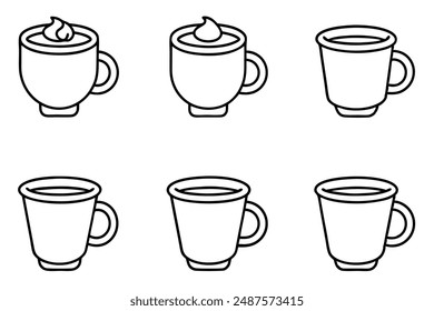 Coffee cup line art elegant design