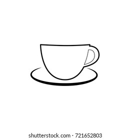 coffee cup line art icon 