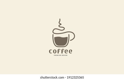 coffee cup line art simple modern logo vector icon symbol graphic design illustration