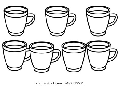 Coffee cup line art simple concept