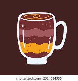 Coffee cup line art simple style isolated concept 