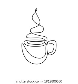 Coffee cup line art vector illustration