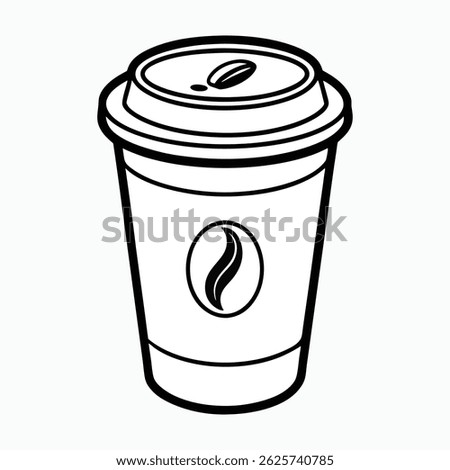 Coffee Cup Line Art Vector - Minimalist Mug Outline, Hand-Drawn Espresso Icon, Continuous Single Line Drawing
