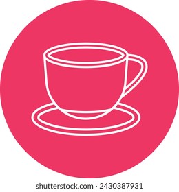 Coffee Cup Line Circle Icon For Personal And Commercial Use