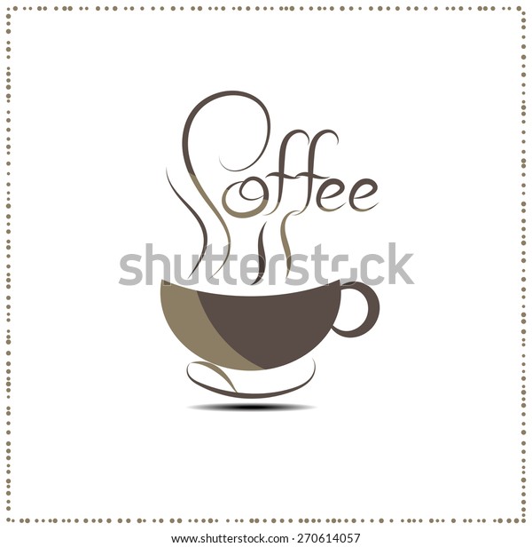 Coffee cup
with line drawing design elements vintage dividers. Vector
illustration. Isolated on white
background.