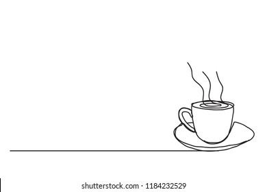 coffee cup ,line drawing style, vector design