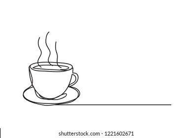 coffee cup ,line drawing style, vector design