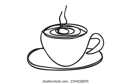 coffee cup ,line drawing style, vector design