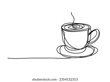 taza de café, estilo de dibujo de línea, arte de línea continua, ingeniero civil, ilustración vectorial