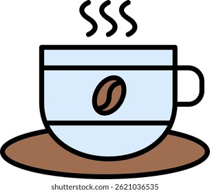 Coffee Cup Line Filled Vector Icon Design