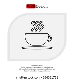 Coffee cup line icon