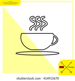 Coffee cup line icon