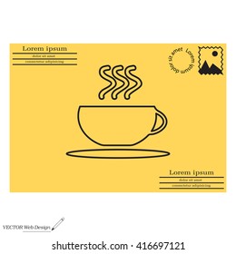 Coffee cup line icon