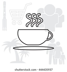 Coffee cup line icon