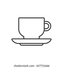 Coffee cup line icon.
