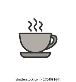 Coffee cup line icon. Color vector icon.