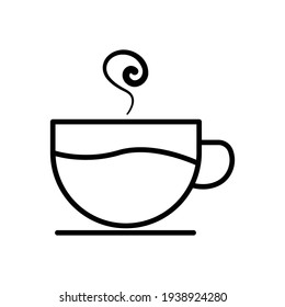 Coffee Cup Line Icon. Editable Stroke. Design Template Vector