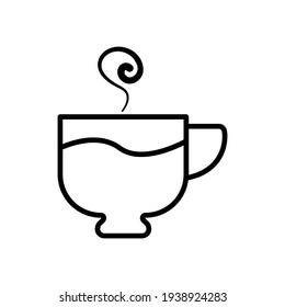 Icono de la línea de taza de café. Trazo editable. vector de plantilla de diseño