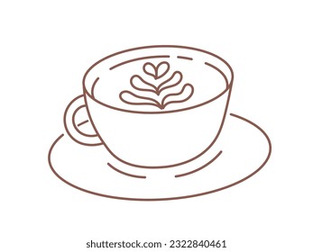 Coffee cup. Line icon. Editable outline stroke. Vector line.