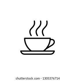 Coffee Cup Line Icon In Flat Style Vector Icon For Apps, UI, Websites. Black Icon Vector Illustration