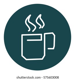 Coffee cup line icon. Hand drawn vector illustration isolated on white background.