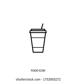 Coffee cup line icon isolated on background. Symbol, logo. Vector illustration