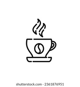 Coffee cup line icon isolated on white background